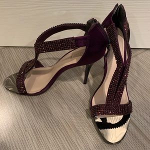 Glints Purple Peeptoe heel